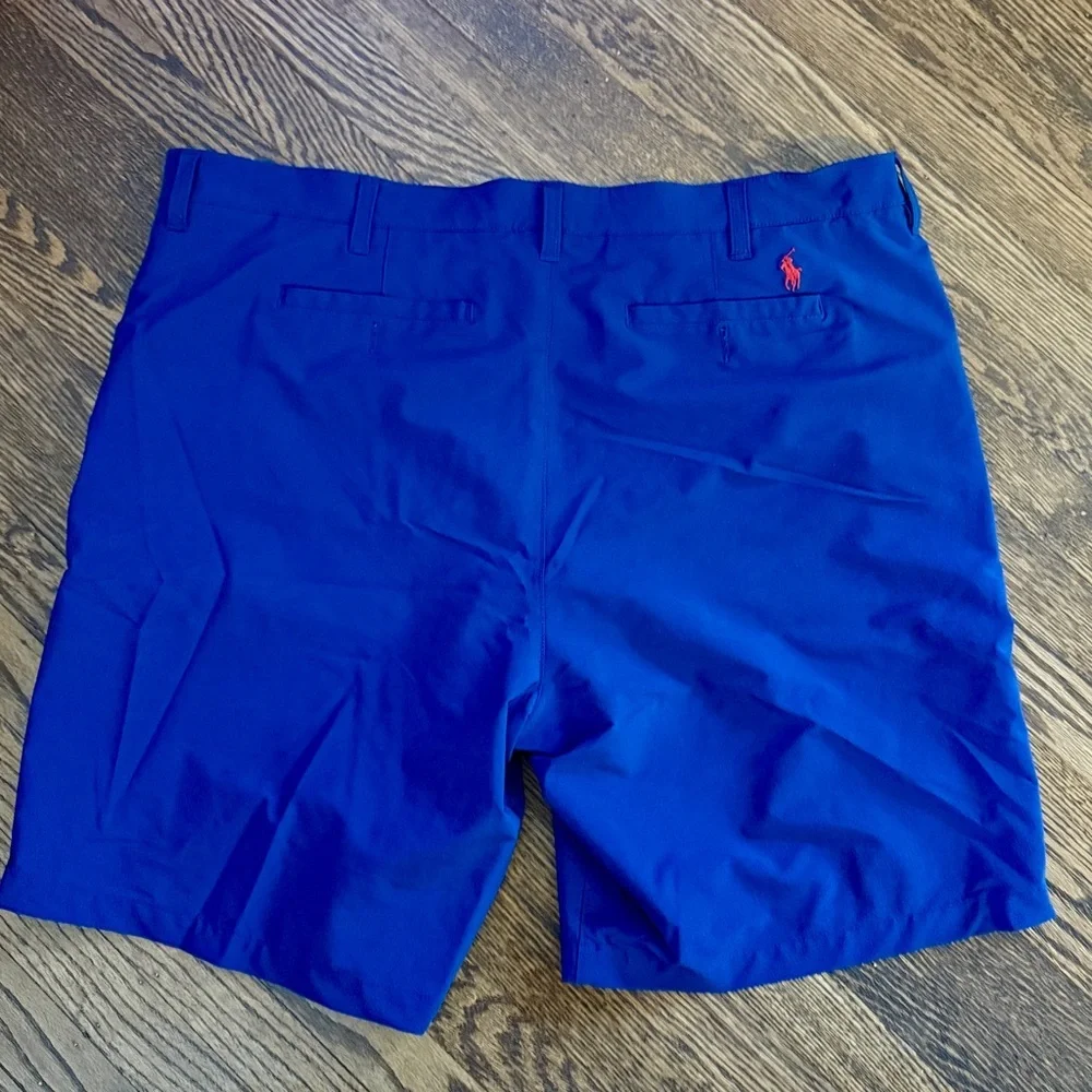 Polo Ralph Lauren Performance Shorts Mens 40T Blue Stretch Golf Pony Designer‎